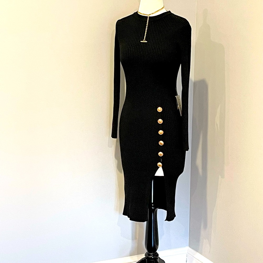 J for justify black long sleeve dress